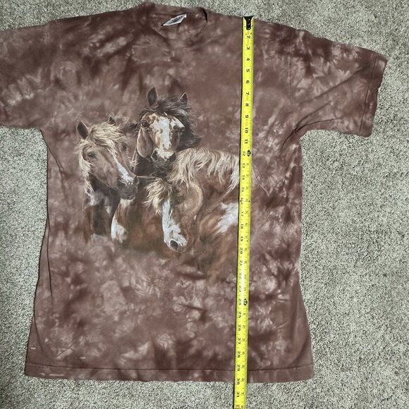 Polar Graphics USA T-Shirt Men’s Women’s Large Horses Theme Brown Tie Dye Flaw - Picture 3 of 6